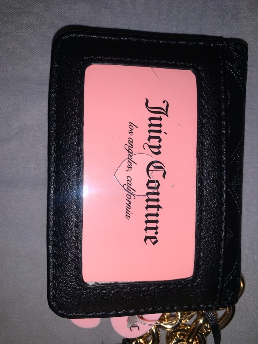 🆕-Juicy Couture LIQUORICE Embossed Tote & Gold Charm WRISTLET Set - Picture 10 of 14